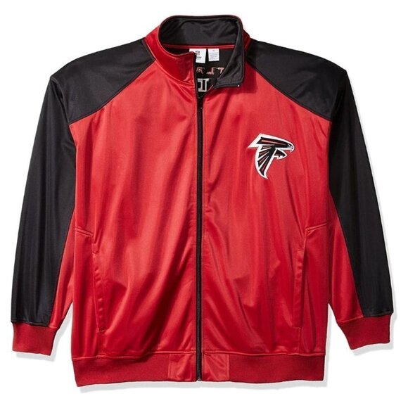 NFL Atlanta Falcons Men Full Zip Track Jacket Cardinal Red Men's Big Tall 3XLT